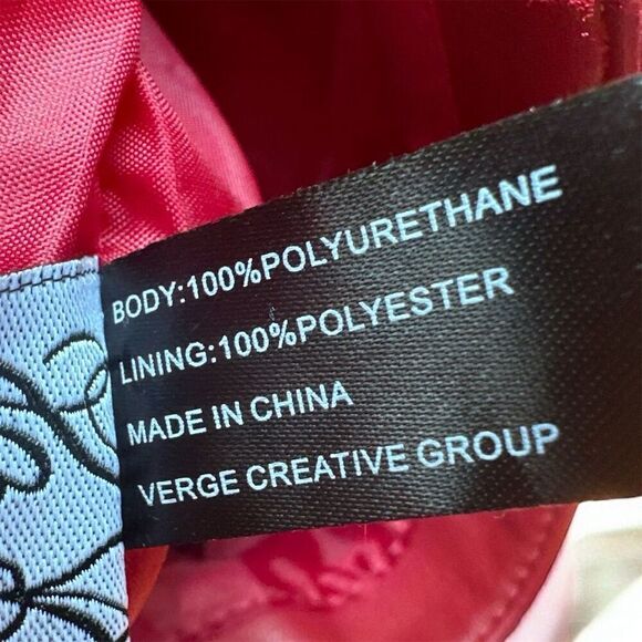 Saks Fifth Avenue Red Purple Zebra Fob Vegan Faux Leather Tote Bag - Picture 7 of 8